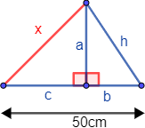 la altura a divide al triángulo en dos triángulos rectángulos