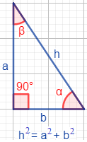 representación de un triángulo rectángulo